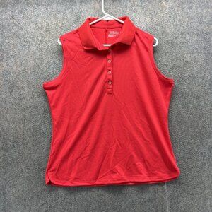 Nike Golf Dri-FIT Polo Shirt Womens XL Red Sleeveless Golf Top 508293-694